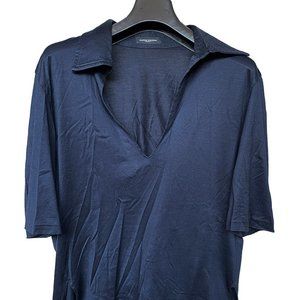 Costume National Homme Navy Blue Deep-V Polo